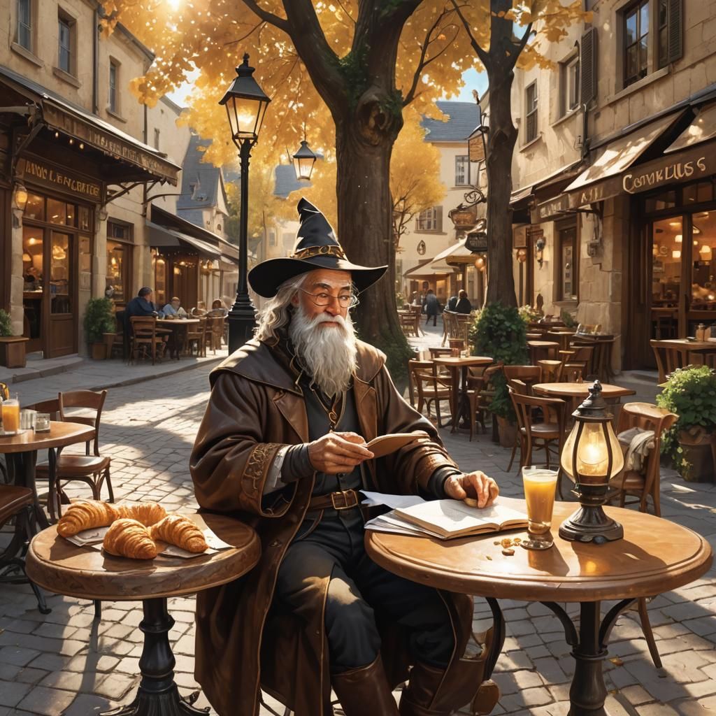 Wizard at Cafe Plays Fortnite: Comic Book Art