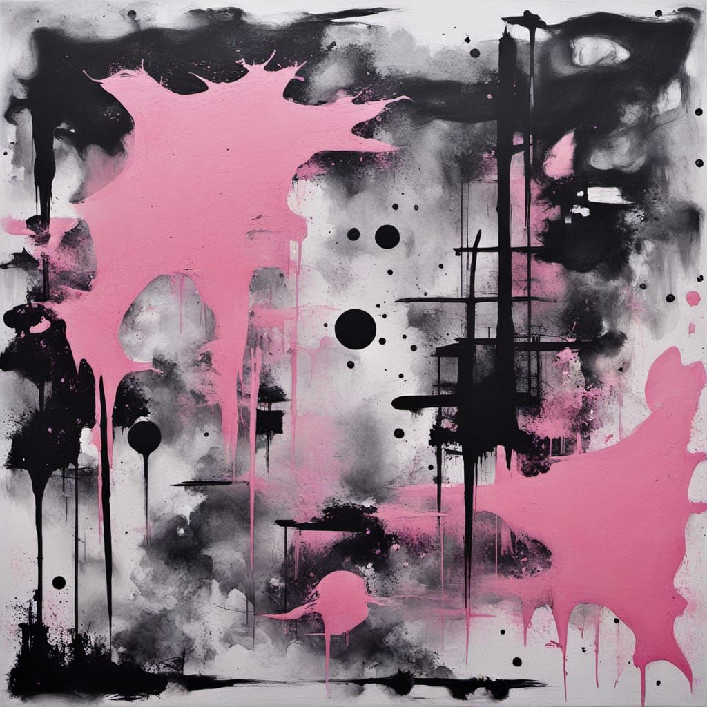 Ultraminimalist Abstract Surrealism Painting in Cyberpunk St...