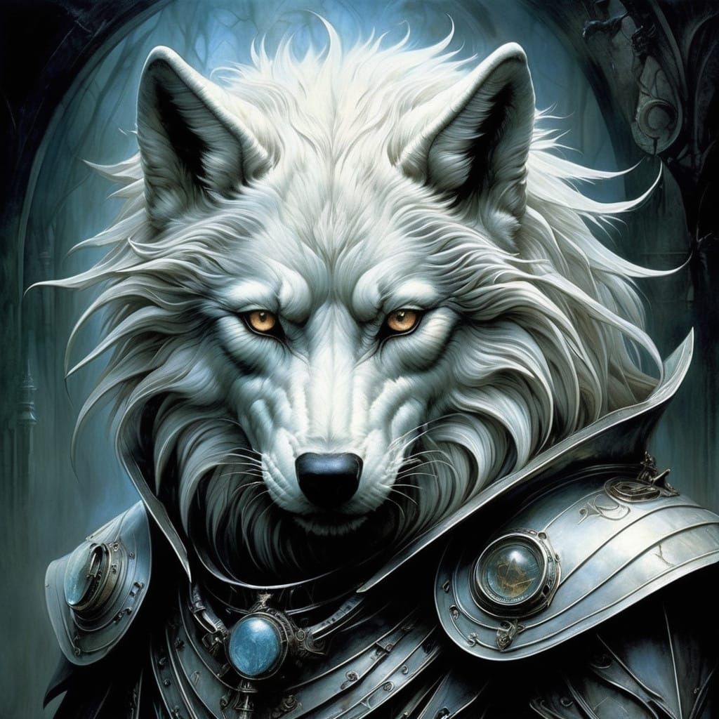 Mystical Wolf Unveiled in Vintagepunk Reverie