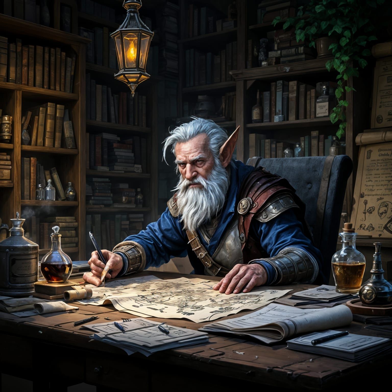 Gnome Intelligence Agent in Fantasy City