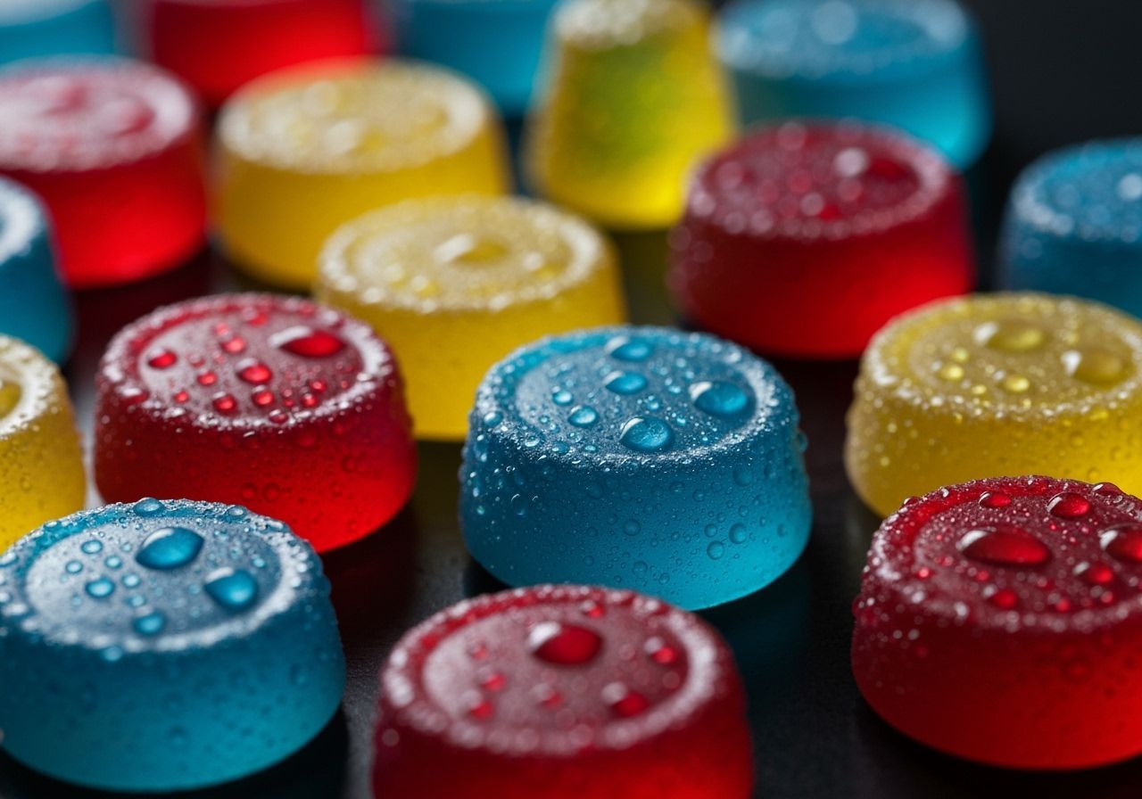 Macro Photograph of Vibrant Gummy Candies