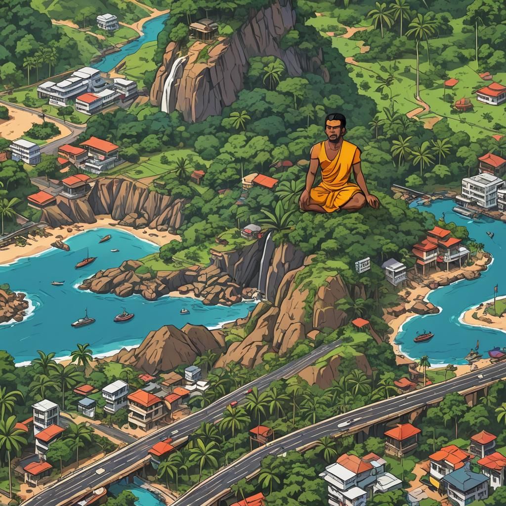 Sri Lanka in the Style of a Grand Theft Auto Poster