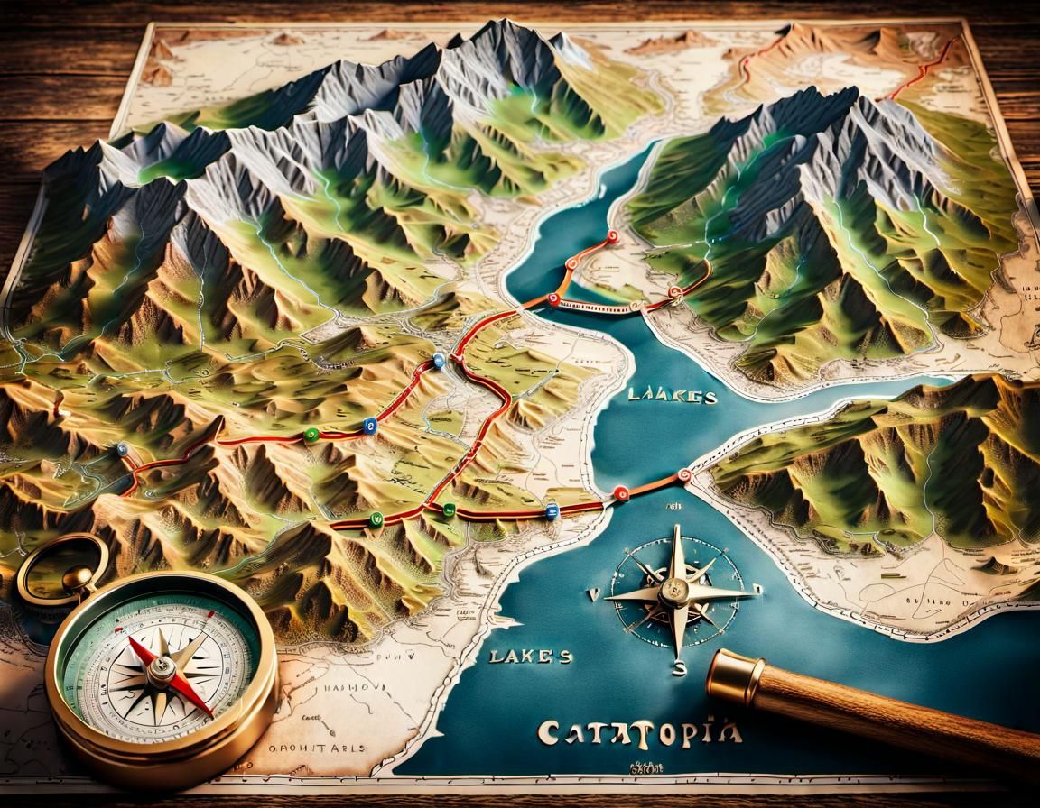 Vintage Map of the Route to Catatopia