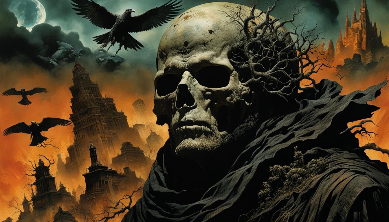 Apocalyptic Horror Collage in Mixed Media Style