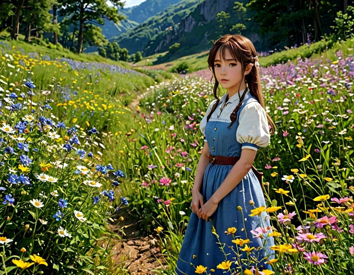 Wildflowers in Isekai Anime Style, 4K Resolution