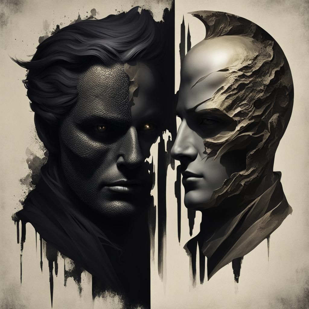 Two-Faced Figure: Beauty and Menace