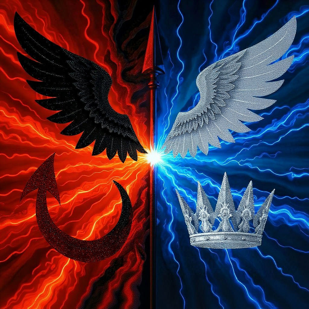 Good Versus Evil: A Neon Synthwave Battle