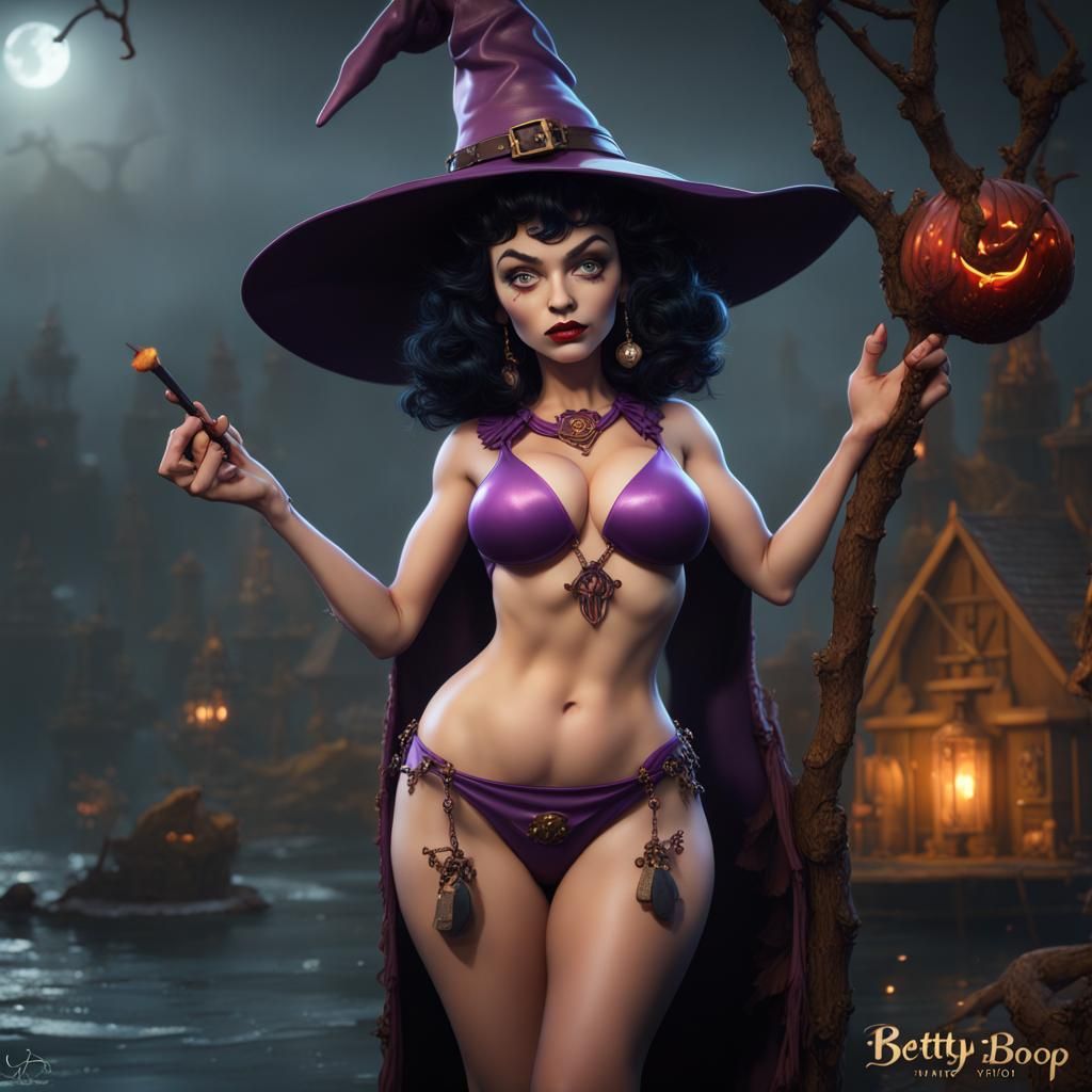 Betty Boop Witch in Dark Stalkers Style
