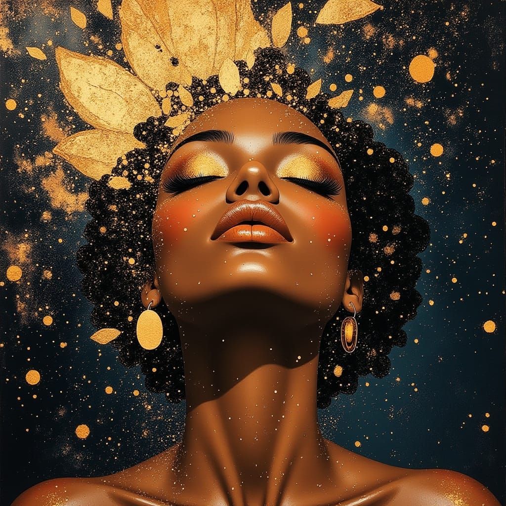 Celestial Beauty: Radiant Woman in Divine Oil Style