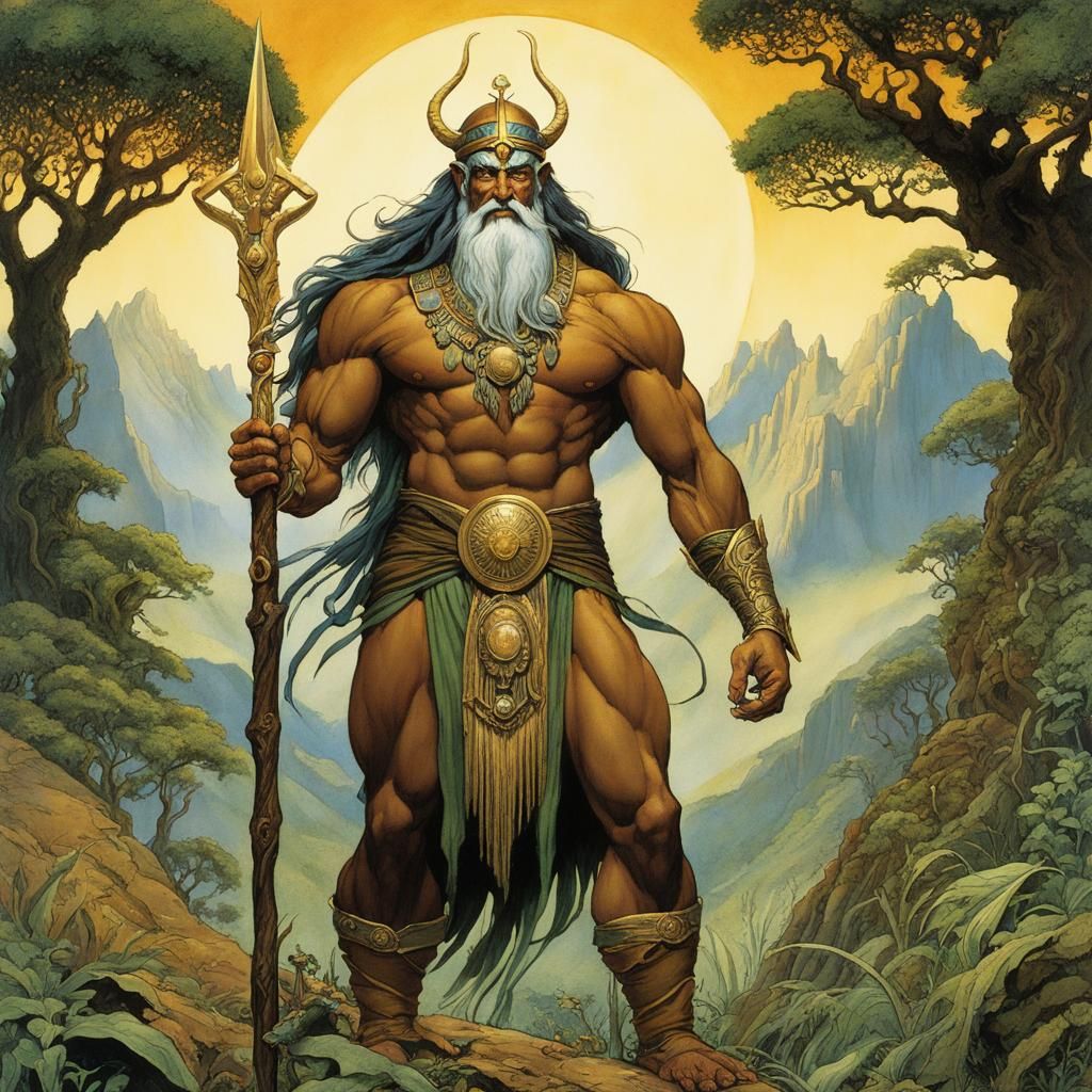 Geb, God of Earth in Mythic Digital Art