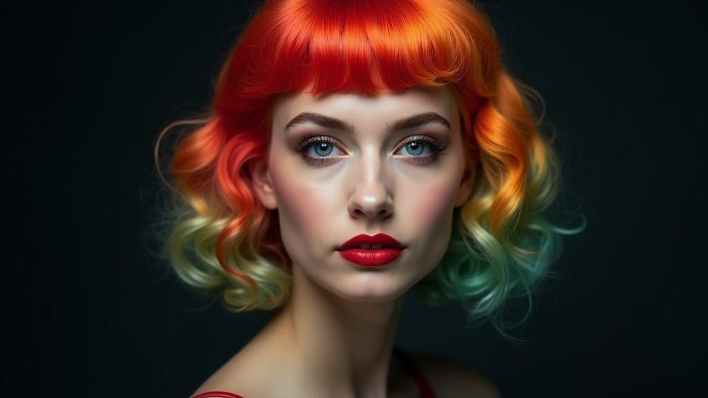 A 1950s Siren in Bold 2020s Hair Color