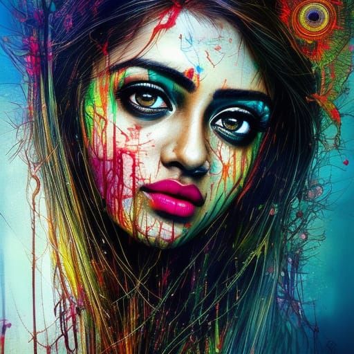 Beautiful Indian Girl Portrait in Hyperrealistic Style