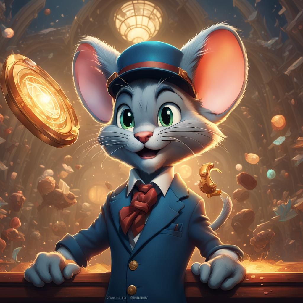 Detailed Portrait of Tom and Jerry in Splash Art Style