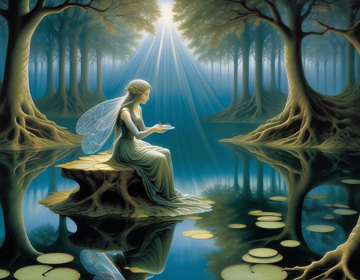 Translucent Water Sprite Optical Illusion in Fantasy Art