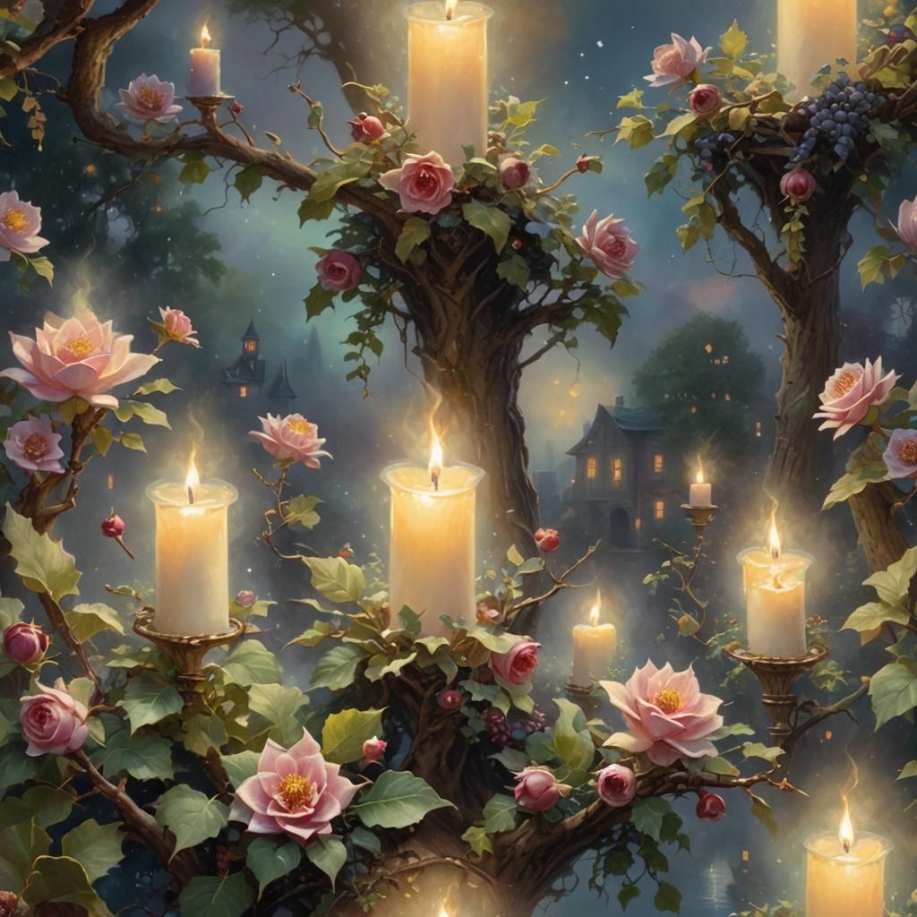 Ephemeral Candlelight: An Ethereal Fantasy Painting