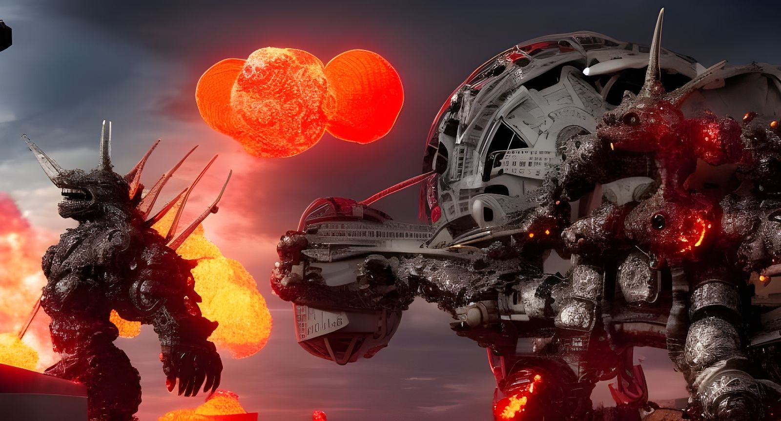 Epic Robot Battle with Explosions in 8K
