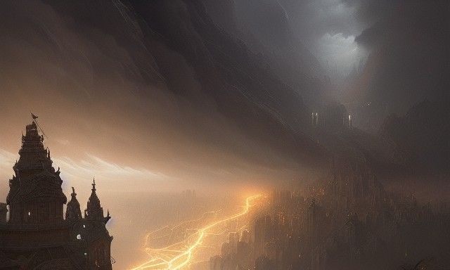 Thunder God's Sword: Epic Dark Fantasy Concept Art