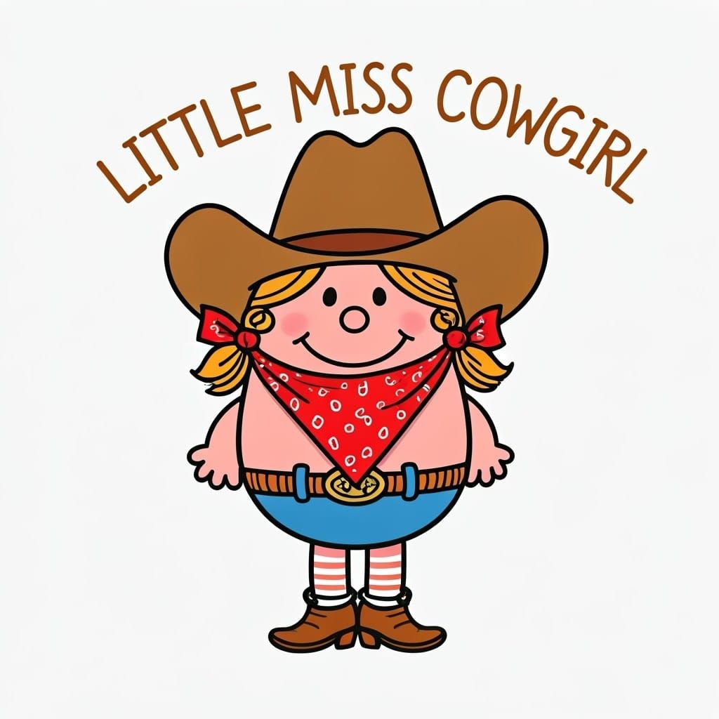 Little Miss Cowgirl in Whimsical Children's Book Style