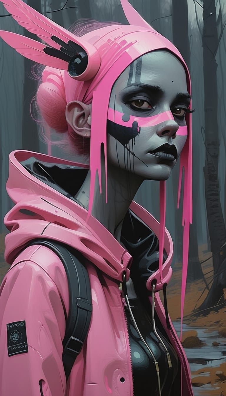 Dark Cyberpunk Goddess in Midnight Whispers