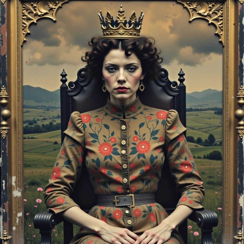 Regal Figure in Renaissance Portrait with Pop Art Style