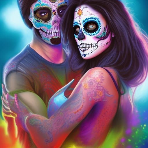 Sugar skull couple