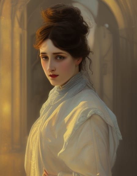 Victorian Woman in Jerusalem, Art Nouveau Portrait