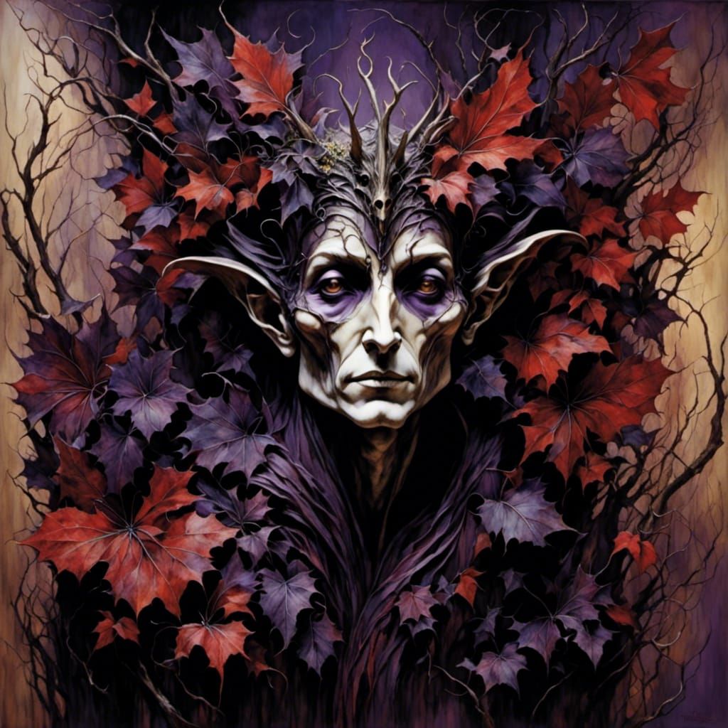 Intricate Macabre Fairy in Dark Forest