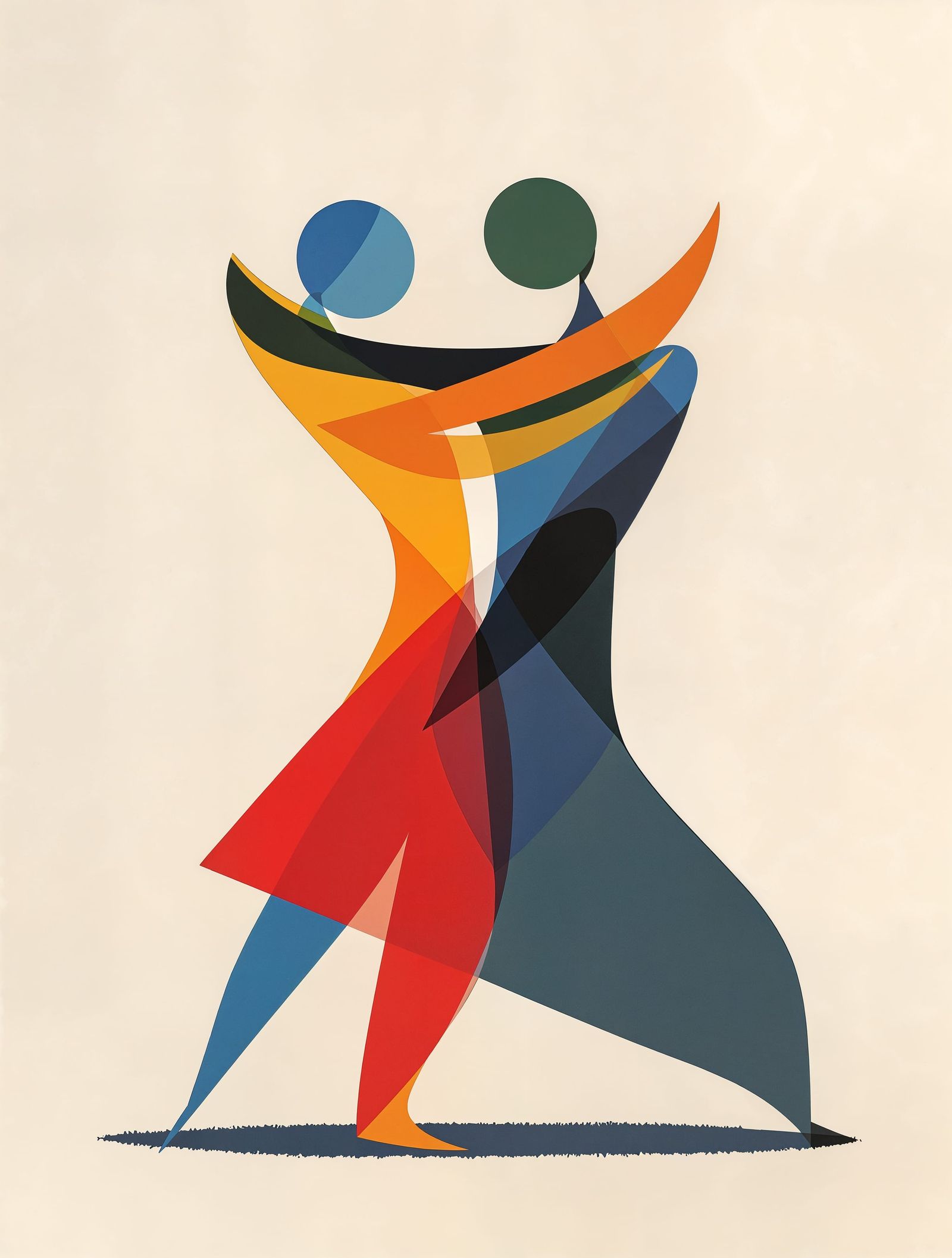 Dance in Minimalist Digital Art Style