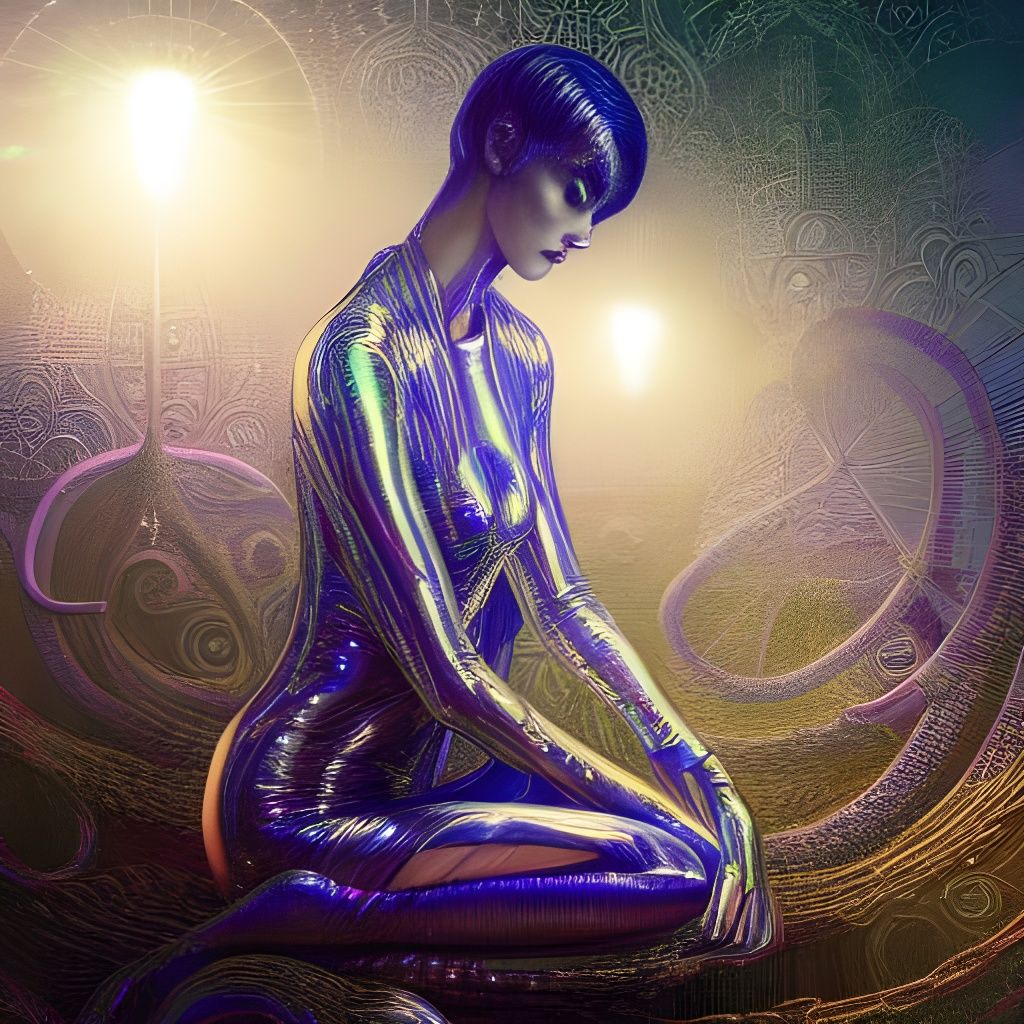 Luminescent Prayers in Sacred Dreams: Digital Illustration