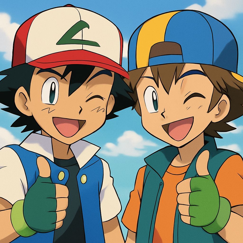 Ash Ketchum and Ritchie Thumbs Up