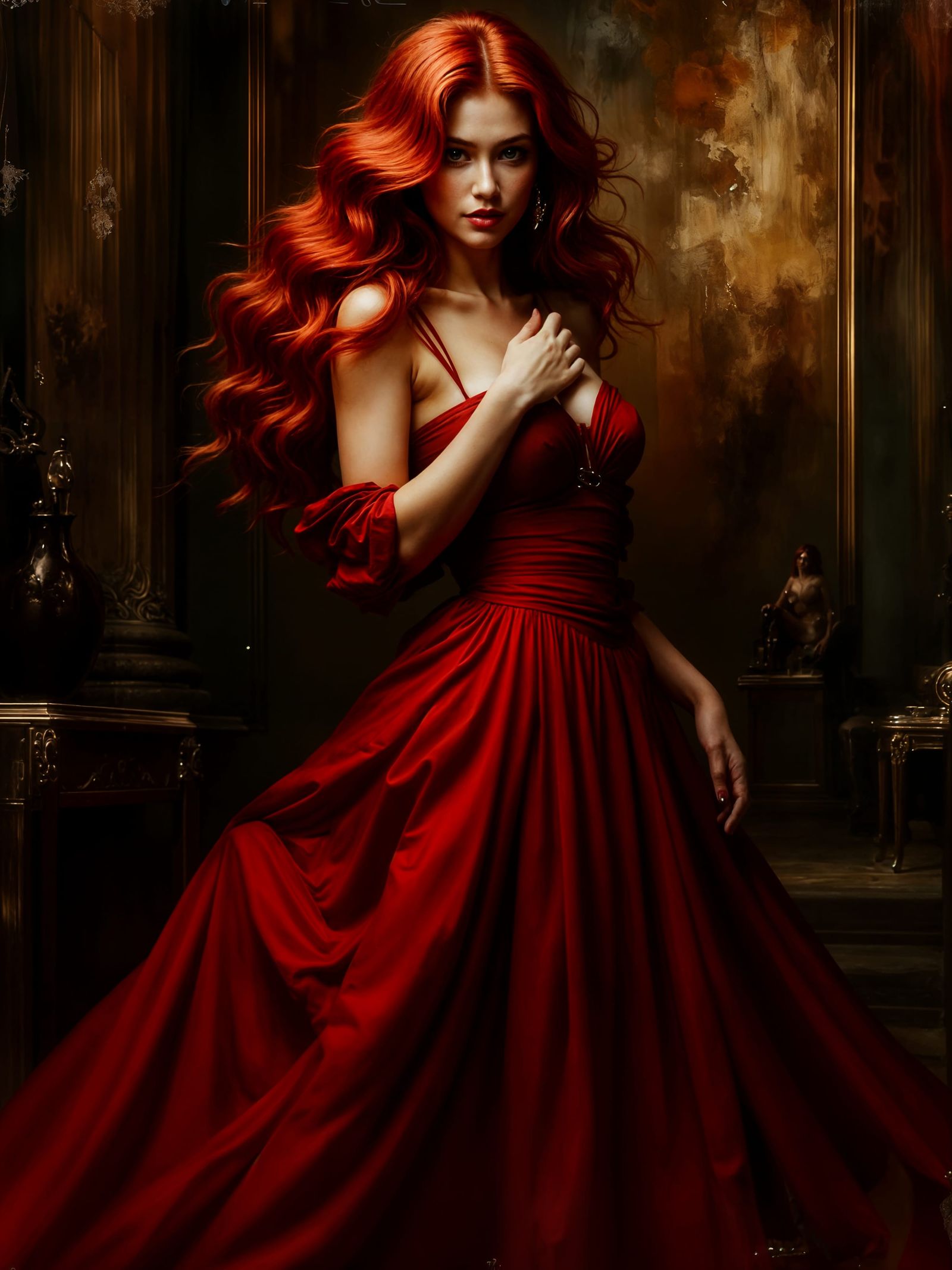 Sensual Voluptuous Redhead Woman