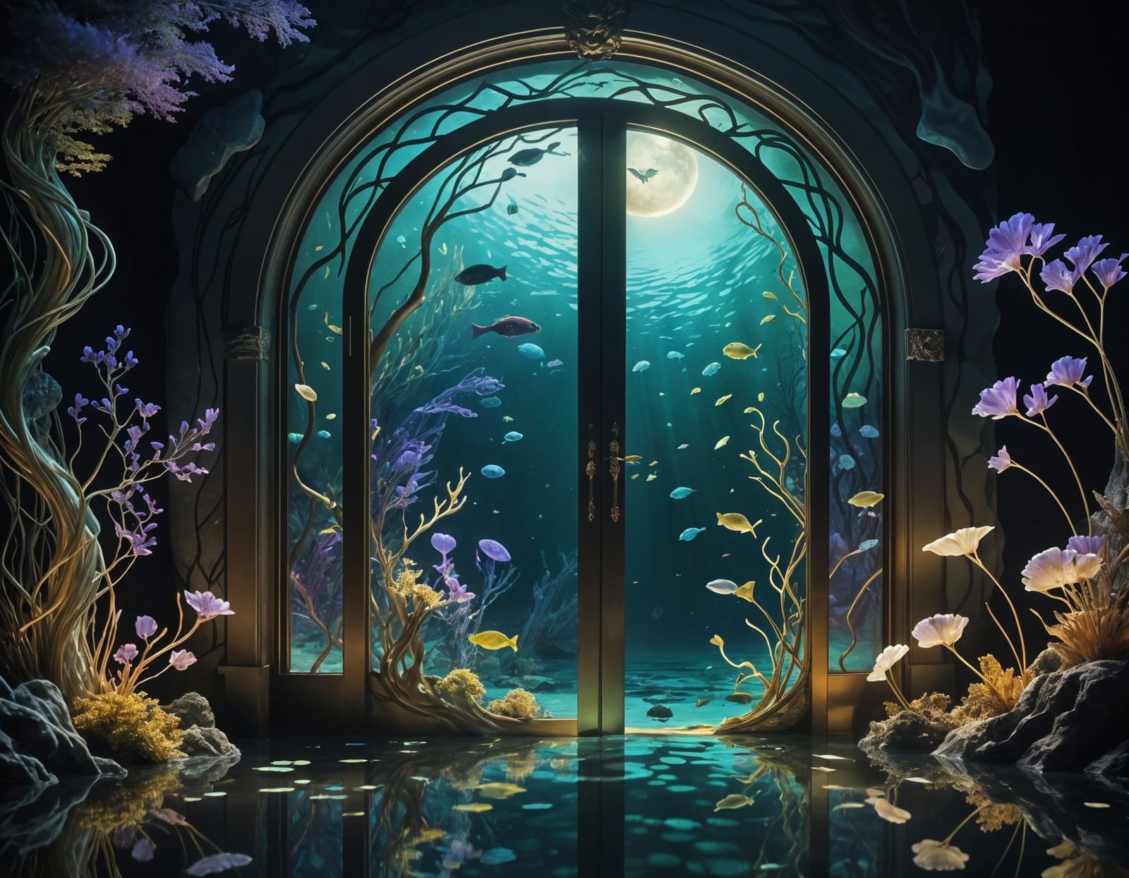 Iridescent Art Nouveau Door at Lake Bottom