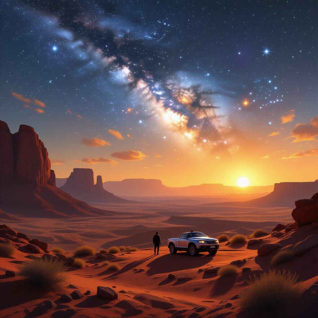 Journey Through the Stars: Detailed Matte Painting