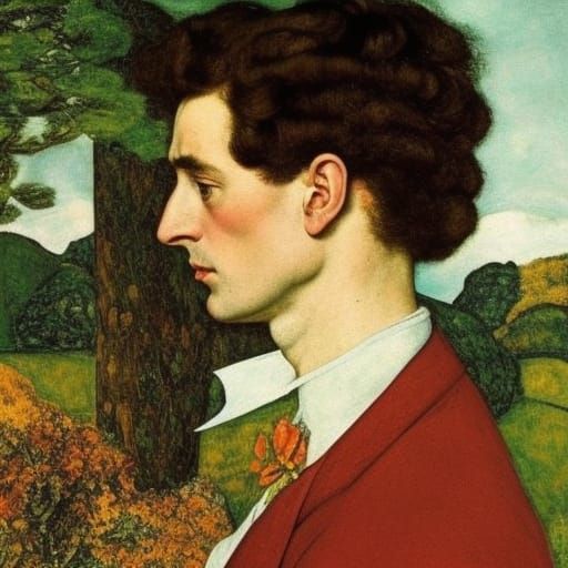 Love Song Landscape in Somov and Schiele Style