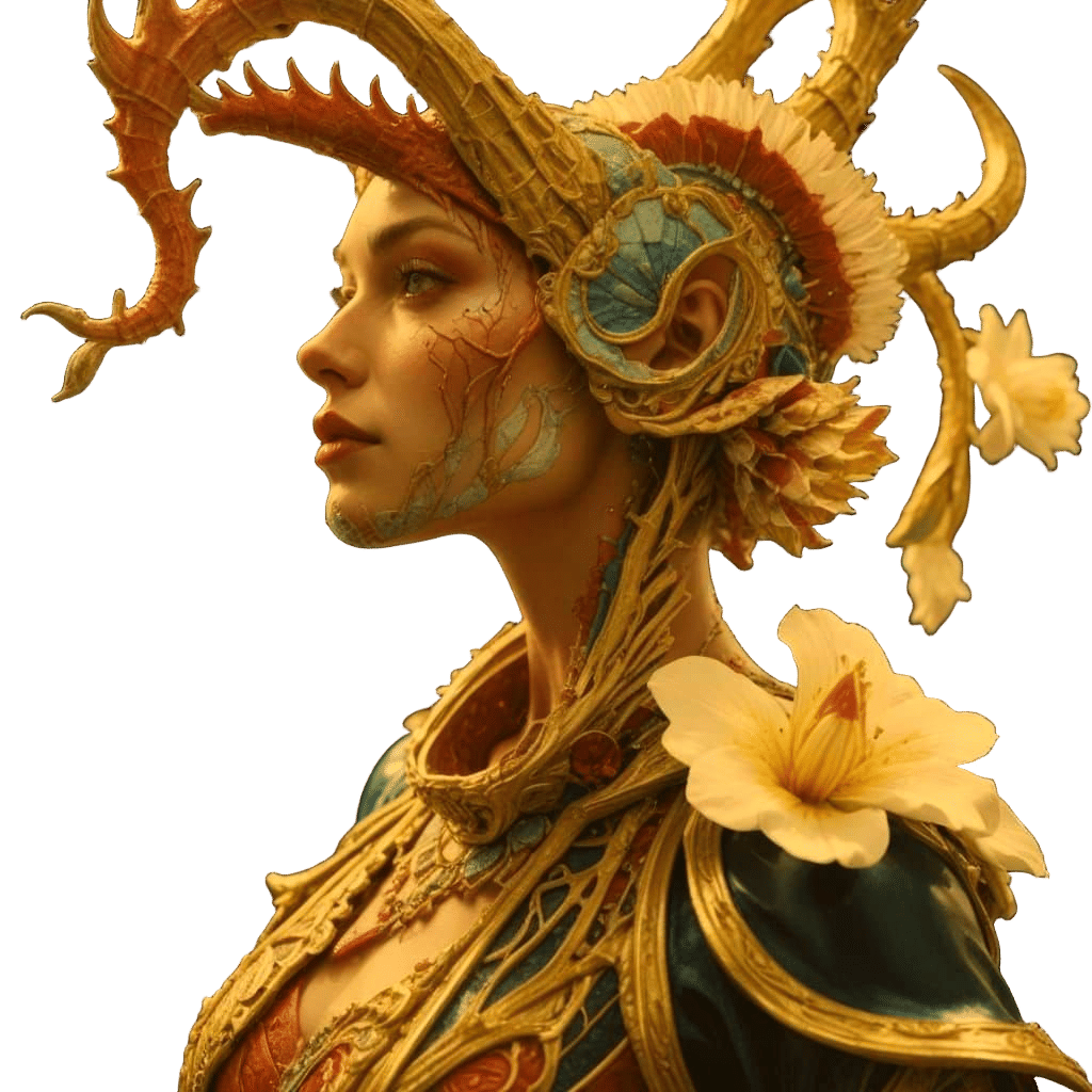 Stunning Cinematic Portrait in Vibrant Triadic Colors