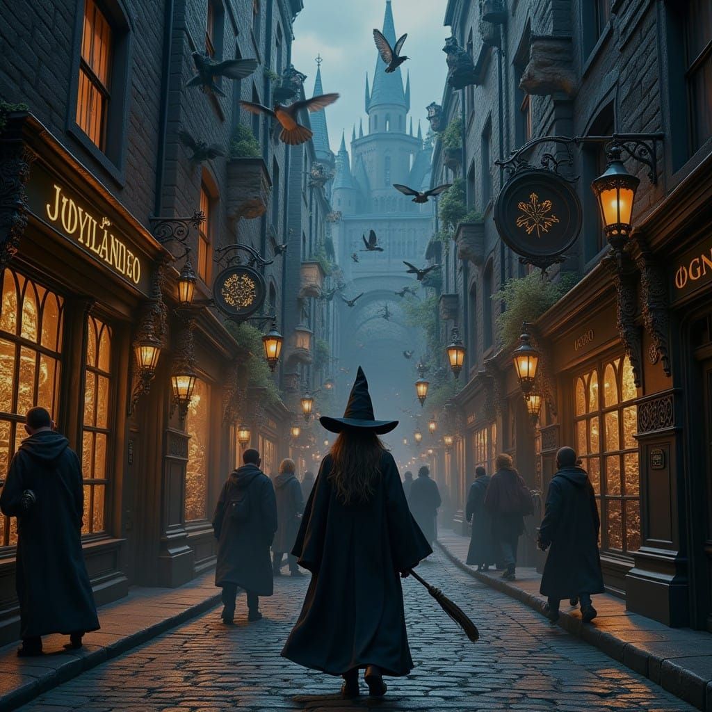 Enchanted Wizard's Alleyway Adventure in Vast Fantasy Realm