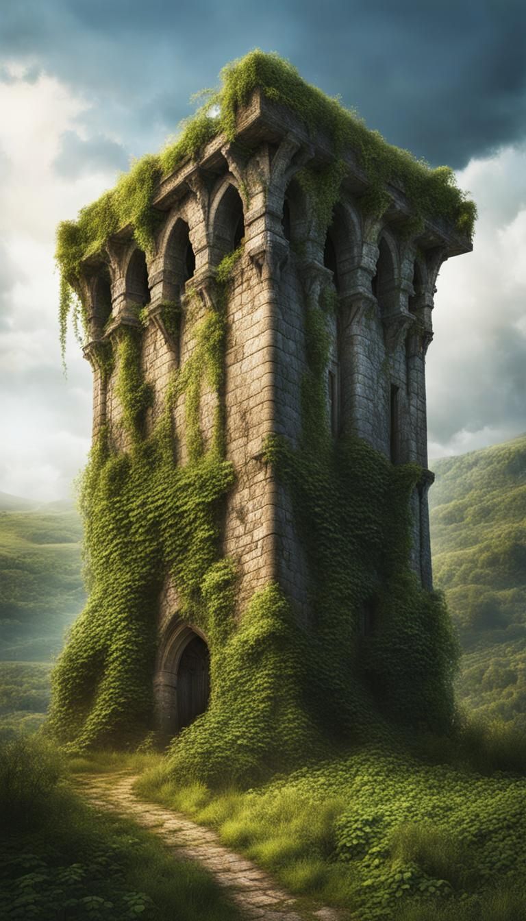 Nature Reclaims a Decrepit Medieval Stone Tower