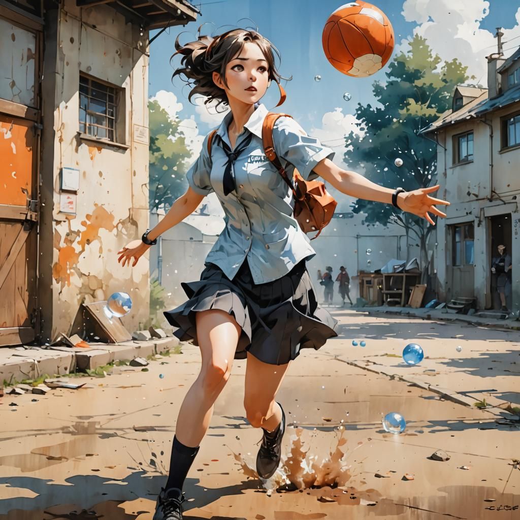 girl and a ball