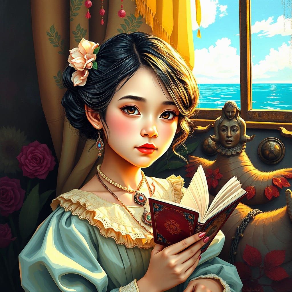 Colorful Victorian Girl's Room with Graffiti Art