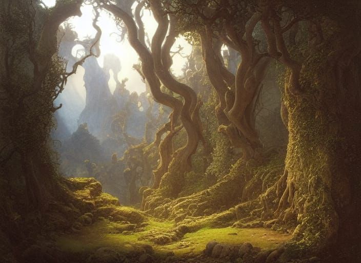 Majestic Elven Portal in Gothic Art Style