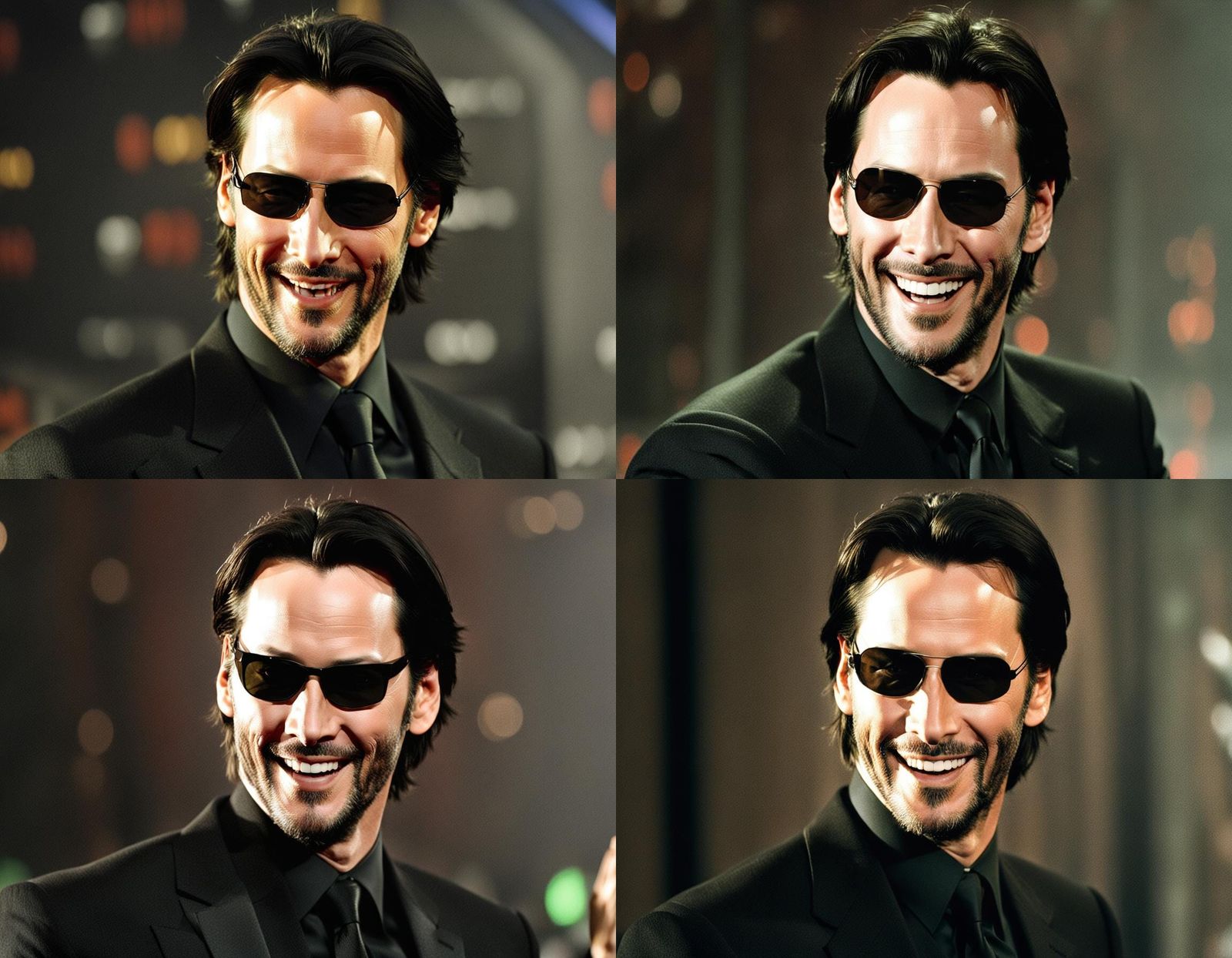 Keanu Reeves Smiling at Matrix 5 Premiere