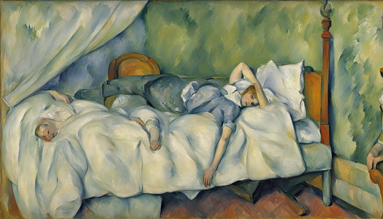Woman on Bed in Cézanne Style
