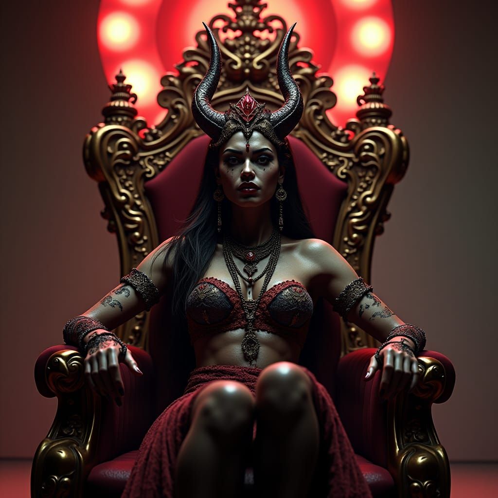 Gothic Goddess Kali Overlooks Black Boot Prison