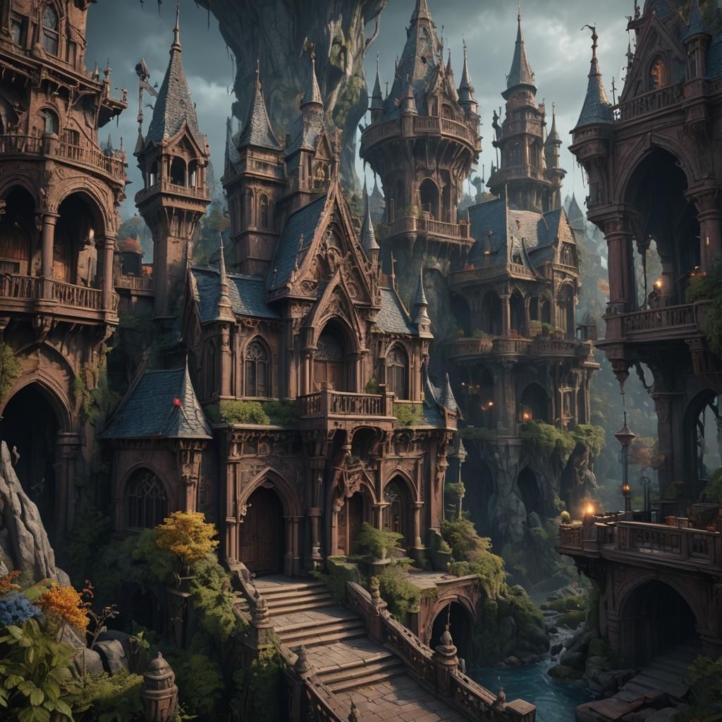 Detailed Matte Painting of Elvira in Fantasy Art Style