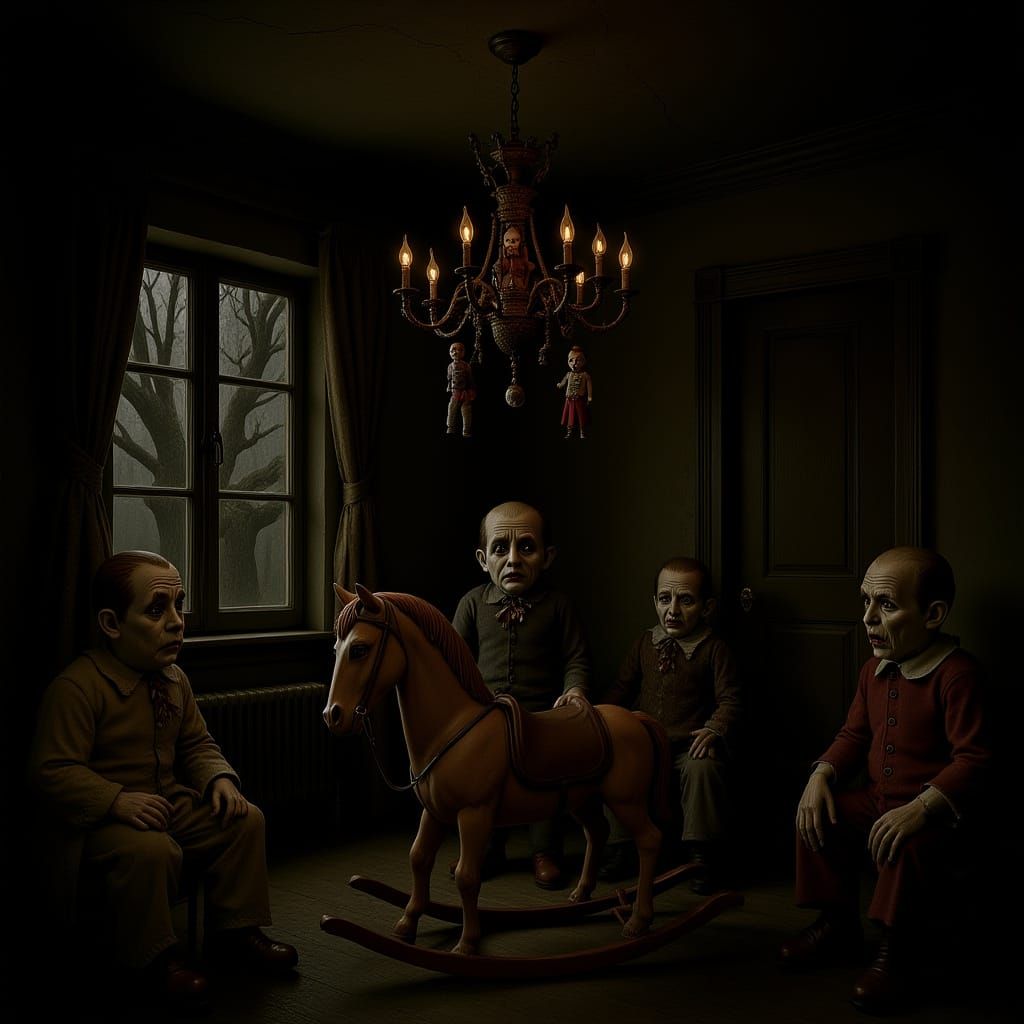 Sinister Jester Dolls in Haunted Dollhouse