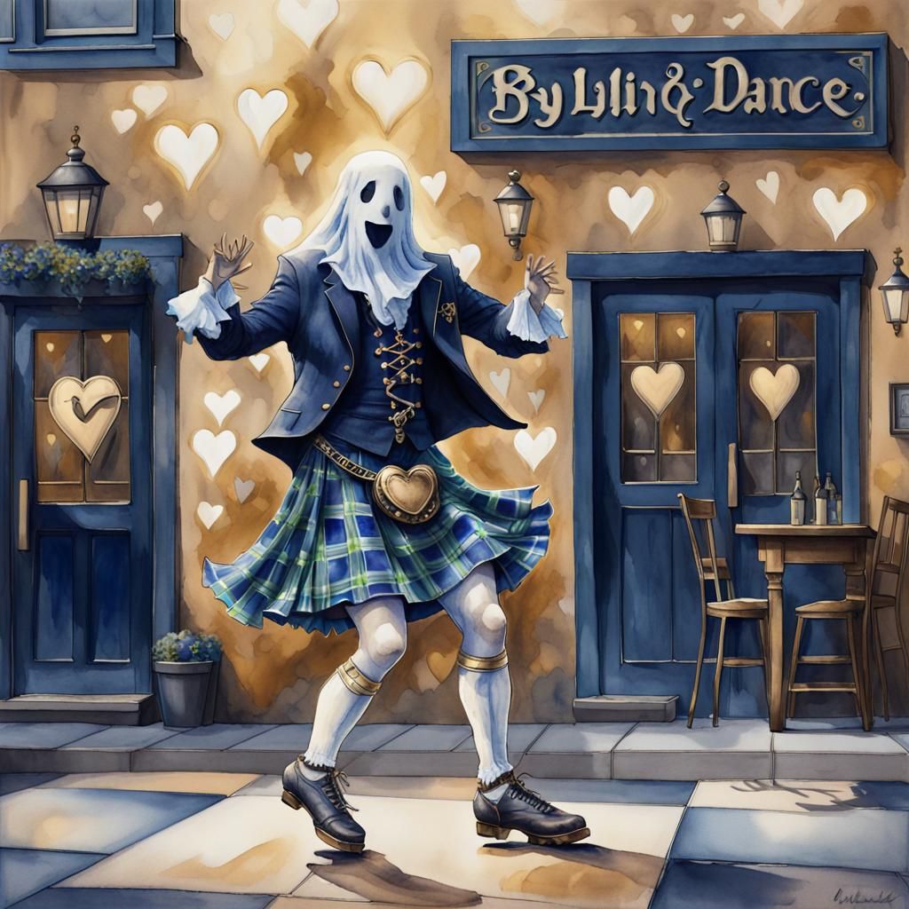 Ghostly Irish Dancer in Art Deco Air Village