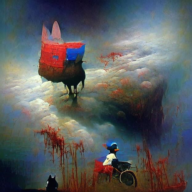 Kiki's Delivery Service in Beksiński Style