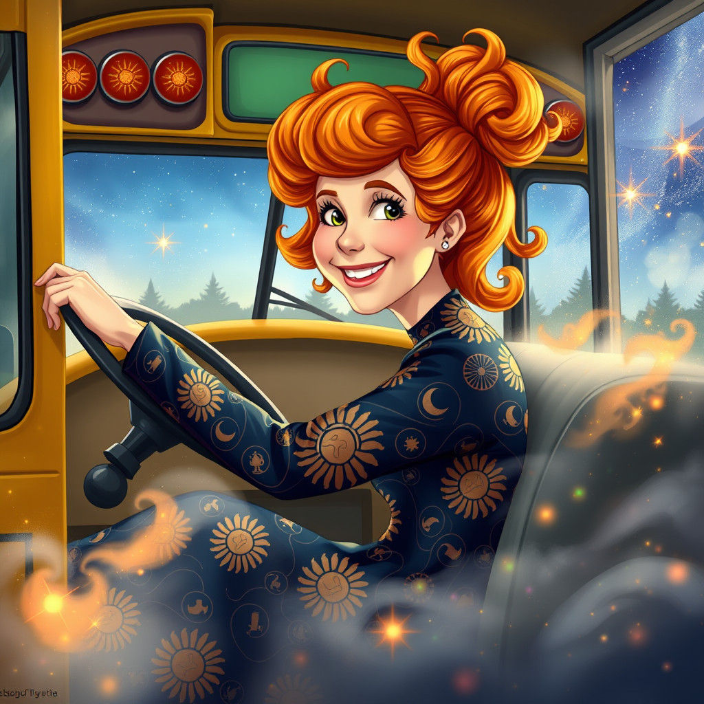 Ms. Frizzle Drives the Magic School Bus