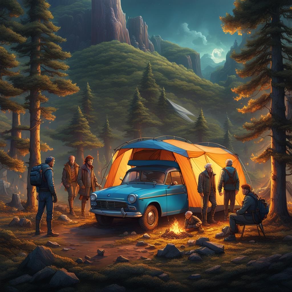 X-Men Camping Trip: Detailed Matte Painting