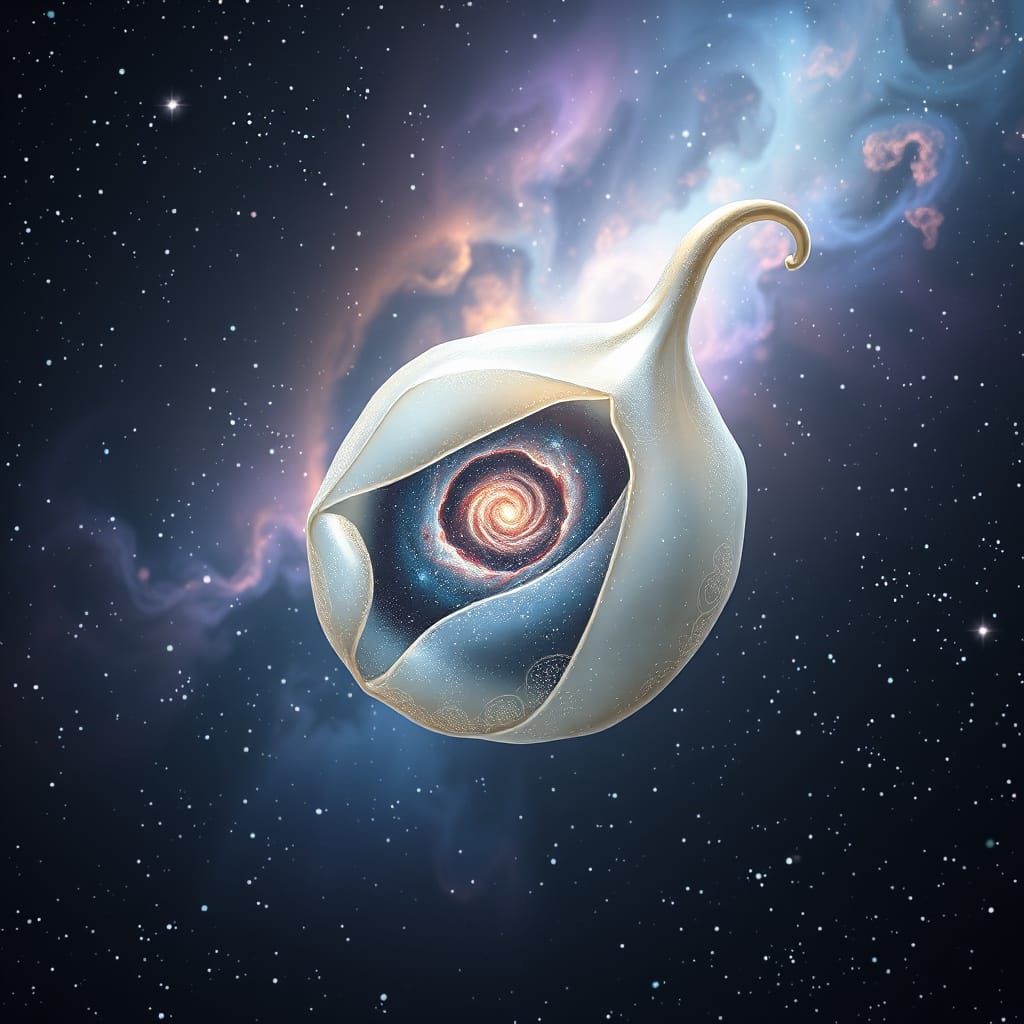 Cosmic Seed Pod in Iridescent Nebulae